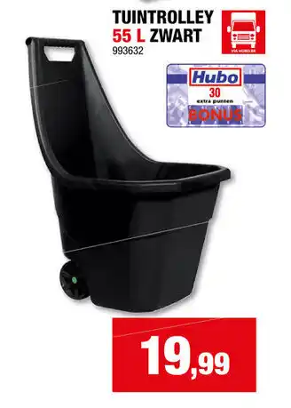 Hubo TUINTROLLEY 55 L ZWART aanbieding