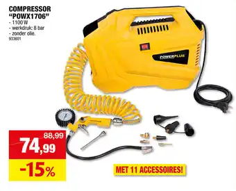 Hubo COMPRESSOR "POWX1706" aanbieding