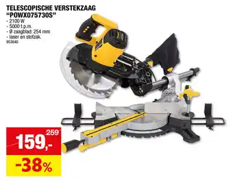 Hubo TELESCOPISCHE VERSTEKZAAG "POWX075730S" aanbieding