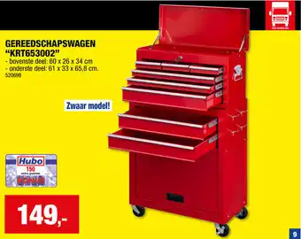Hubo GEREEDSCHAPSWAGEN "KRT653002" aanbieding