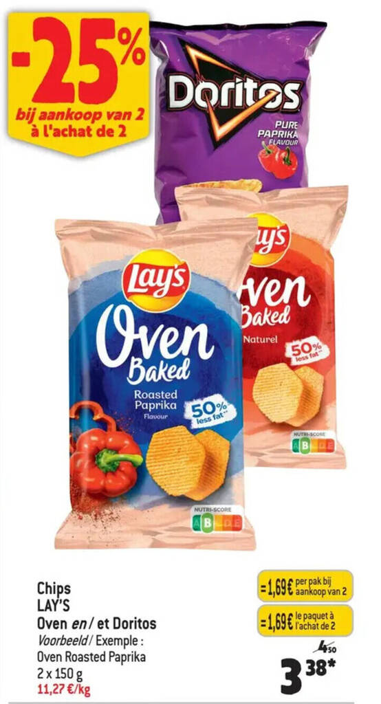 Chips LAY'S Oven en/ et Doritos promotie bij Match