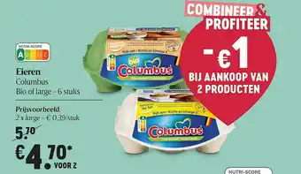 Delhaize Eieren Columbus Bio Of Large aanbieding