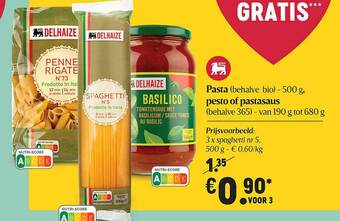Delhaize Pasta, Pesto Of Pastasaus aanbieding