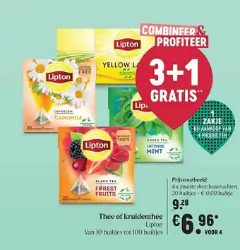 Delhaize Thee Of Kruidenthee Lipton aanbieding