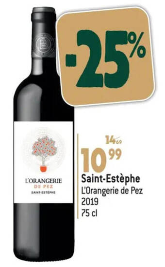 Match Saint-Estèphe L'Orangerie de Pez 2019 75cl aanbieding