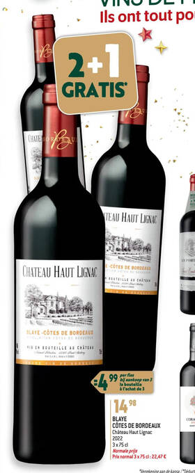 Match BLAYE CÔTES DE BORDEAUX 3 x 75cl aanbieding