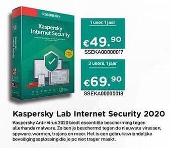 CompuDeals Kaspersky lab internet security 2020 aanbieding