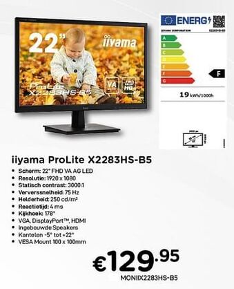 CompuDeals Iiyama prolite x2283hs-b5 aanbieding