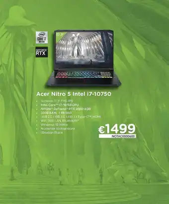 CompuDeals Acer nitro 5 Intel I7-10750 aanbieding