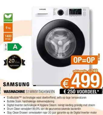 Expert Samsung wasmachine s1ww91ta049aeen aanbieding