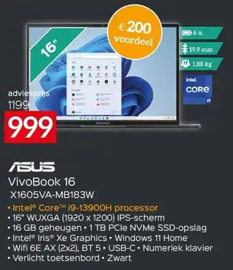 Asus vivobook 16 x1605va-mb183w