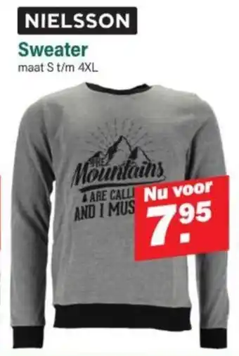 Van Cranenbroek NIELSSON Sweater maat S t/m 4XL aanbieding