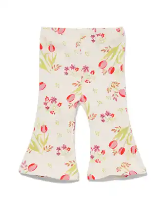 Hema baby legging flared met ribbels gebroken wit (gebroken wit)