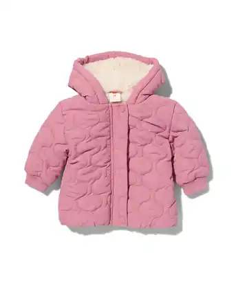 HEMA Hema baby gewatteerde jas met capuchon roze (roze) aanbieding