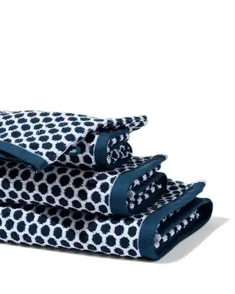 HEMA Hema handdoek - zware kwaliteit - gestipt denim (denim) aanbieding