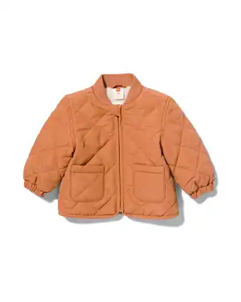 HEMA Hema baby gewatteerde jas doorgestikt bruin (bruin) aanbieding