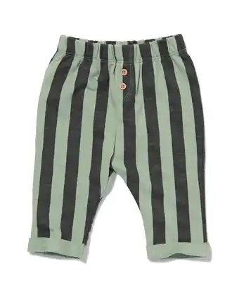 HEMA Hema baby sweatbroek met strepen groen (groen) aanbieding