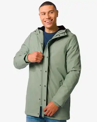 Hema heren jas met capuchon groen (groen)