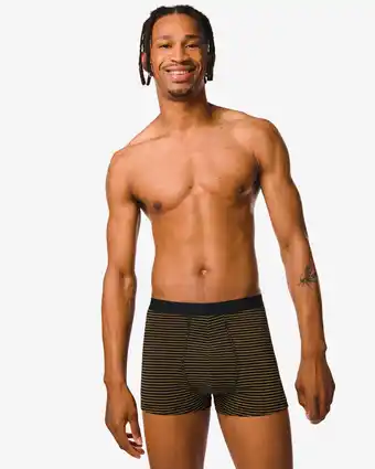 Hema korte heren boxers katoen stretch zigzag - 3 stuks zwart (zwart)