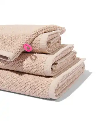 HEMA Hema handdoek zware kwaliteit - rijstkorrel beige zand (zand) aanbieding