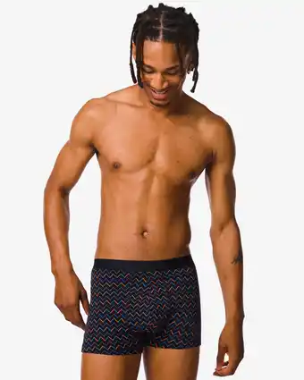 Hema korte heren boxers katoen stretch zigzag - 3 stuks multi (multi)