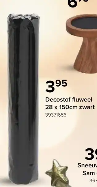 Decostof fluweel 28 x 150cm zwart