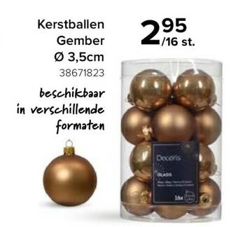 Euroshop Kerstballen gember ø 3,5cm aanbieding