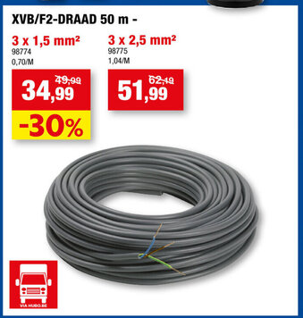 Hubo XVB/F2-DRAAD 50 m- aanbieding