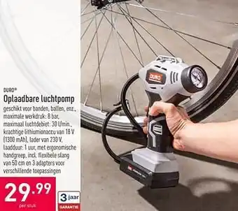 ALDI Duro oplaadbare luchtpomp aanbieding