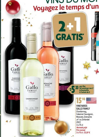 Match Vineyards gallo family aanbieding