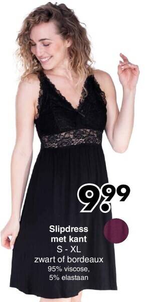 Wibra Slipdress met kant aanbieding