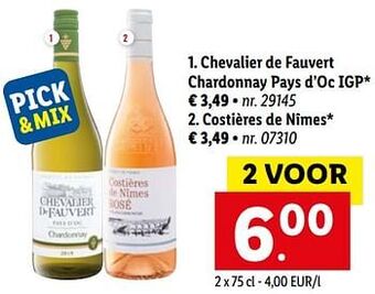 Lidl Chevalier de fauvert chardonnay pays d`oc igp aanbieding