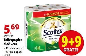 Lidl Toiletpapier aloë vera aanbieding