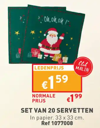 SET VAN 20 SERVETTEN In papier. 33 x 33 cm