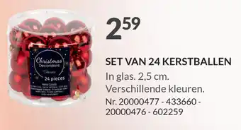 SET VAN 24 KERSTBALLEN