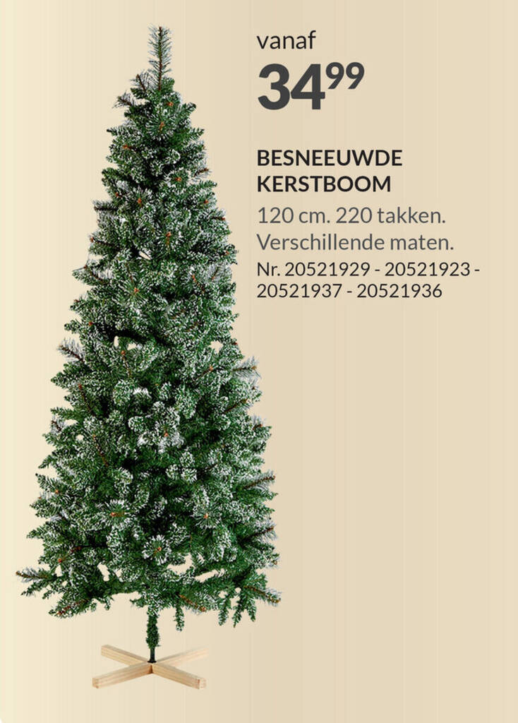 BESNEEUWDE KERSTBOOM 120 cm. 220 takken promotie bij Fun