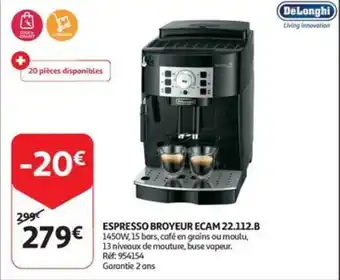 Auchan ESPRESSO BROYEUR ECAM 22.112.B aanbieding