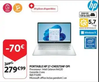 Auchan PORTABLE HP 17-CN0575NF OPI aanbieding