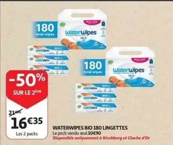 Auchan WATERWIPES BIO 180 LINGETTES aanbieding