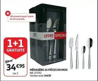 Auchan MÉNAGÈRE 24 PIÈCES EN INOX aanbieding