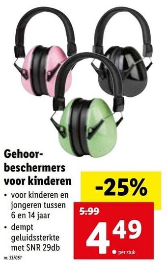 Lidl Gehoorbeschermers voor kinderen aanbieding