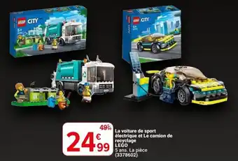 Cora La voiture de sport électrique et Le camion de recyclage LEGO aanbieding