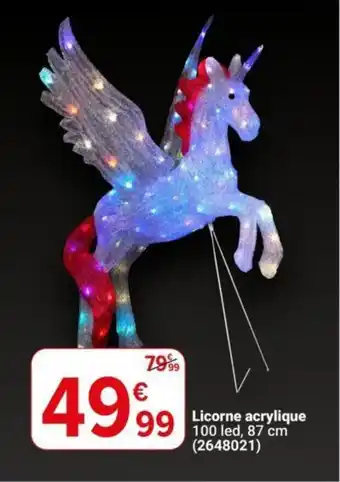 Cora Licorne acrylique 100 led, 87 cm aanbieding