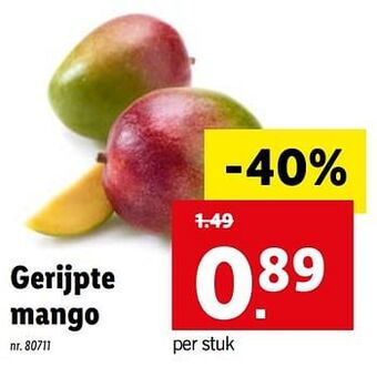 Lidl Gerijpte mango aanbieding