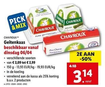 Lidl Geitenkaas aanbieding