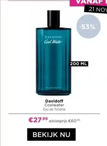 ICI PARIS XL Davidoff Coolwater Eau de Toilette 200mL aanbieding