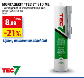 Hubo Montagekit TEC 7 310 ML aanbieding