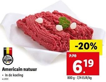Lidl Americain natuur 800g aanbieding