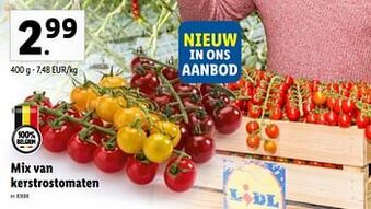Lidl Mix van kerstrostomaten 400g aanbieding