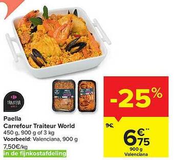 Carrefour Paella Carrefour Traiteur World aanbieding